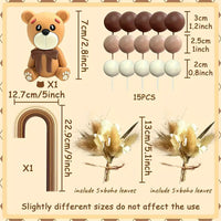 Neutral Teddy Bear Rainbow Cake Decoration Kit