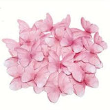 Pink Wafer Paper Butterflies x12