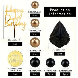 Black & Gold Cake Decoration Set. Stunning