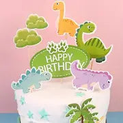 Dinosaur Card Cake Topper Set