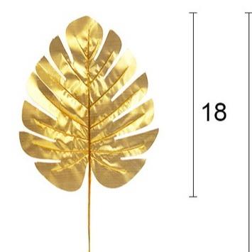 Artificial Monstera Leaf Cake Deccoration - Gold