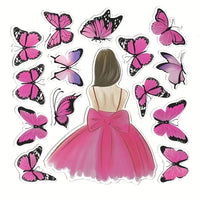 Beautiful Lady With Butterflies Cake Decorations.