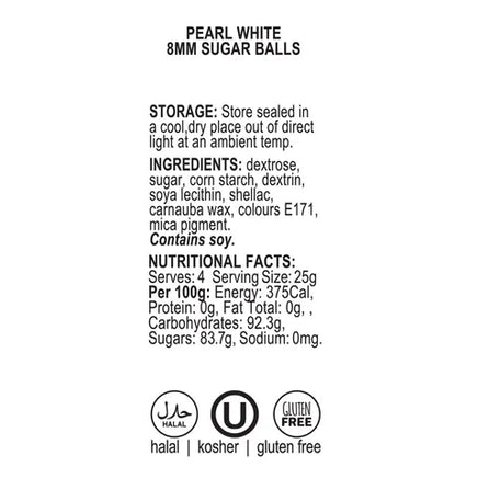 8mm Pearl White Cachous (Sixlets) 35gm