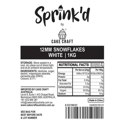 Snowflake Candy Sprinkles 35gm