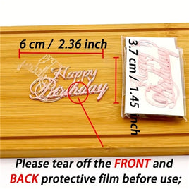 Pink Happy Birthday Acrylic Cake Charm. Stunning