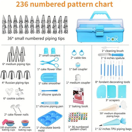 Cake Decorating Starter Tool Box - 236 Piece