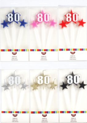 Go Bake Number 80 Candle With Stars
