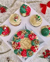 Christmas Theme Bento Cake and Cupcakes Gift Box