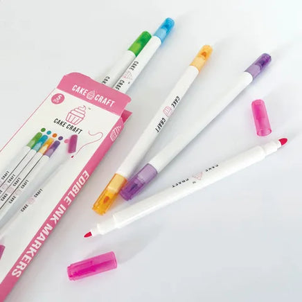 Cake Craft Neon Edible Marker pens. 5 Pack