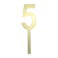 Large Mirror Number 5 Gold Acrylic Cake Topper