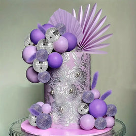 Purple & Silver Cake Decorating Kit