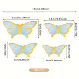 Rainbow & Gold Card Butterfly Cake Decorations