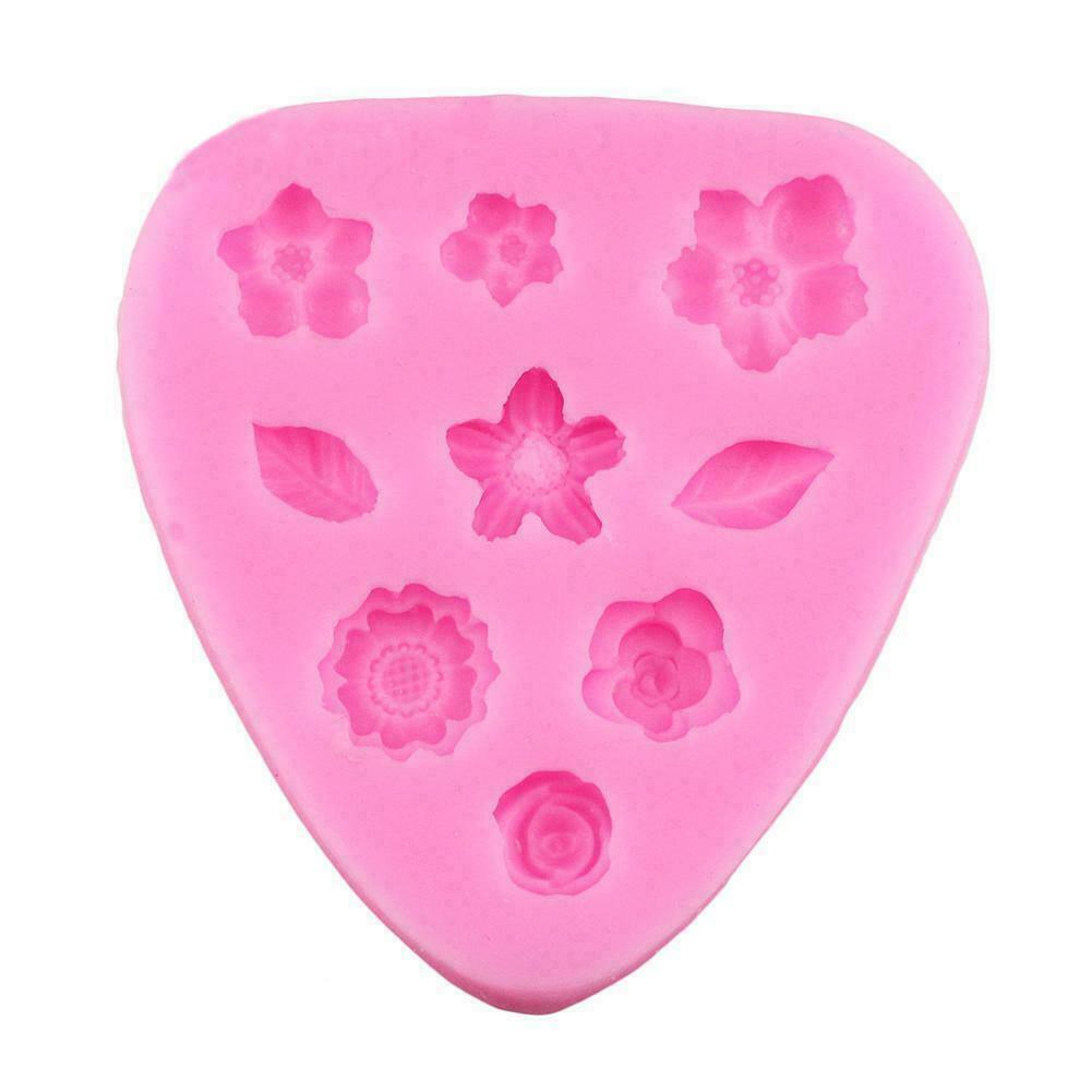 Assorted Flower & Leaves SIlicone Mould - 9 Cavity