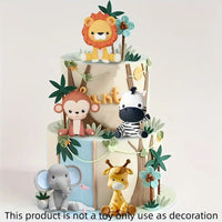Soft Clay Safari Animal Cake Decoration