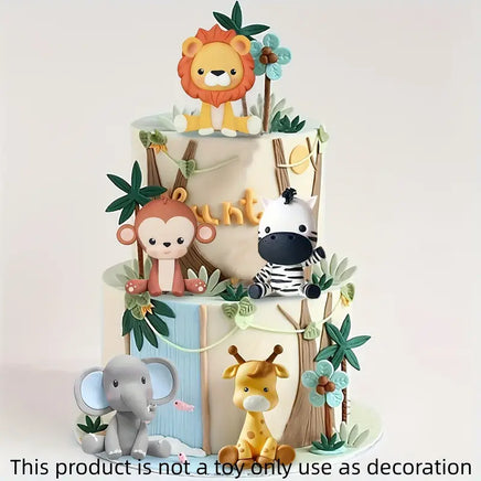 Soft Clay Safari Animal Cake Decoration