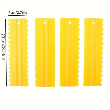 Plastic Buttercream Scraper Set - 4 Piece
