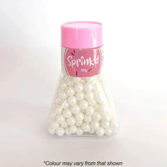 8mm Pearl White Sugar Pearls 100gm