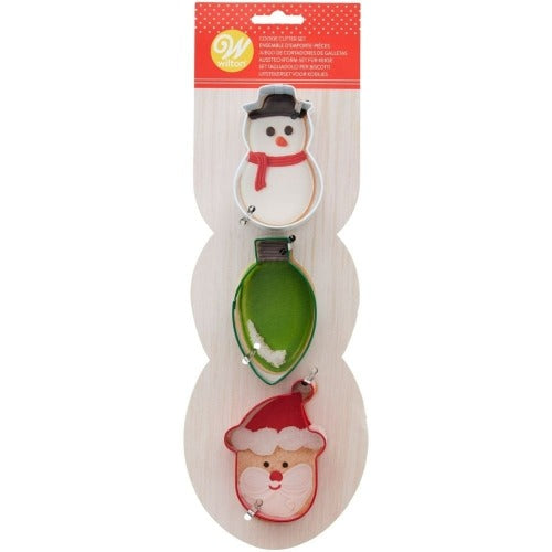 Wilton Snowman, Bulb & Santa - Cookie Cutter Set