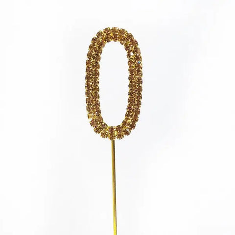 Number 0 Gold Diamante Cake Topper. Glitz and Glamour