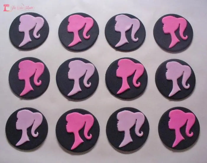12 Barbie fondant cupcake toppers. The Cake Mixer
