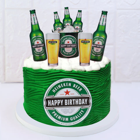 Heineken Theme Card Cake Topper Set