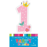 1st Birthday Candle - Pretty Pink Artwrap