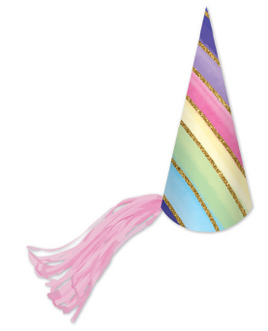 Unicorn Theme Party Hats With Tassle