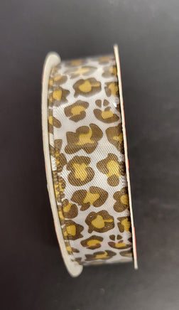 Animal Print Satin Ribbon 15mm wide.