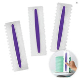 3 Piece Buttercream Double Sided Comb Set - 6 Patterns Cake Craft
