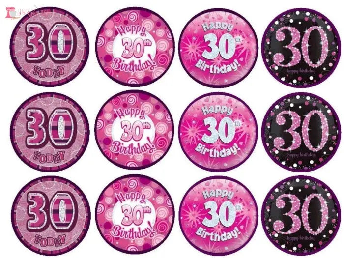 30th Cupcake Toppers x12 The Cake Mixer
