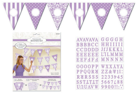 Lilac Personalized Pennant Party Banner