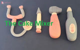 4 Edible Fondant Doctor Inspired XL Tools Cake Topper Decorations The Cake Mixer