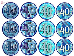 40th Birthday Cupcake Toppers x12 The Cake Mixer