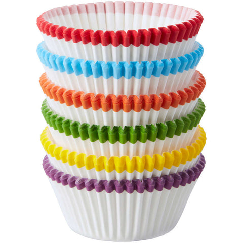Wilton Coloured Rim White Baking Cups