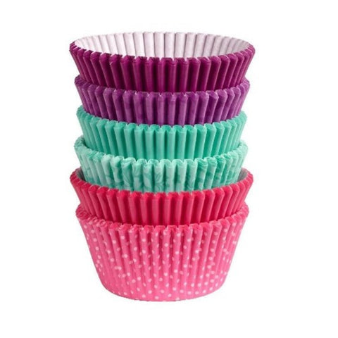 Wilton Baking Cups, Pink, Turquoise, Purple x150