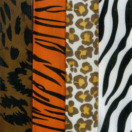 Animal Print Satin Ribbon 15mm wide.