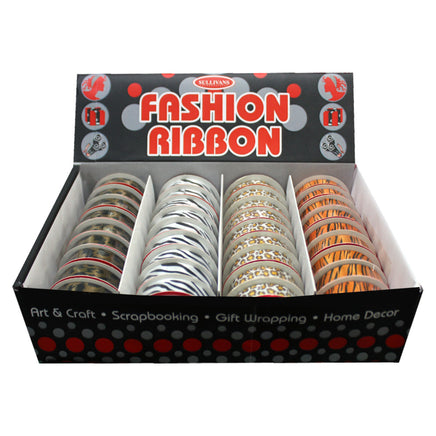 Animal Print Satin Ribbon 15mm wide.