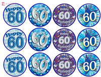 60th Birthday Cupcake Toppers