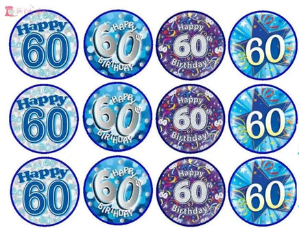 60th Birthday Cupcake Toppers