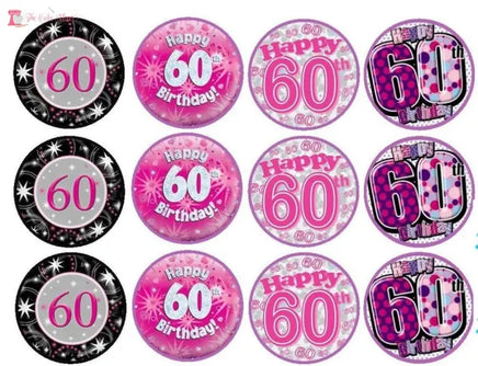 60th Birthday Cupcake Toppers