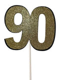 90th Gold Glitter Card Cake Topper Starline