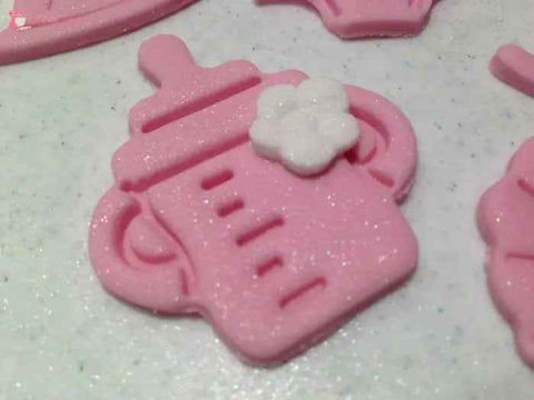 Baby Bottles Edible Cake Decorations. Choose a Colour