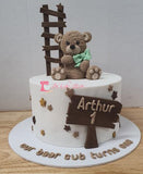 1st Birthday Bear Cub Theme Cake - The Cake Mixer