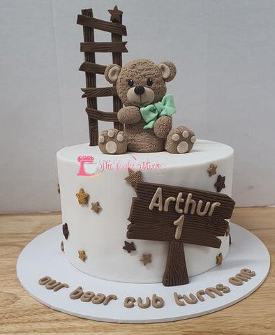1st Birthday Bear Cub Theme Cake