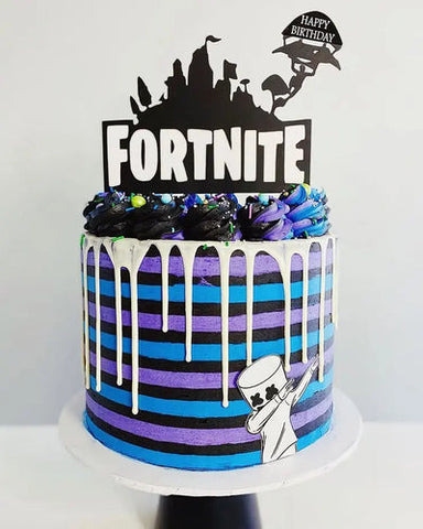 Super Cool Fortnite Theme Birthday Cake