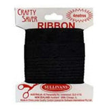 Black 16mm Wide Satin Ribbon. 4m Length Sullivans