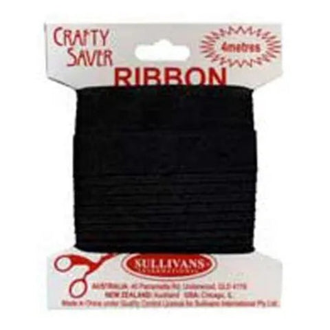 Black 16mm Wide Satin Ribbon. 4m Length