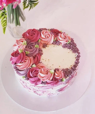 Buttercream Cake With Half Rosette
