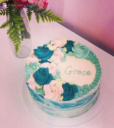 Buttercream Cake With Half Rosette