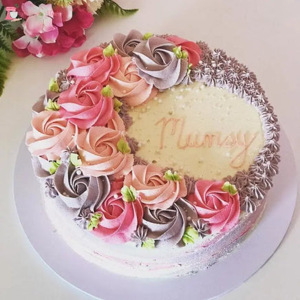 Buttercream Cake With Half Rosette
